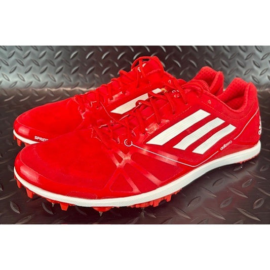 Adidas Adizero Sprint Web Red White Spikes V20244 Mens Track Sneakers size 90