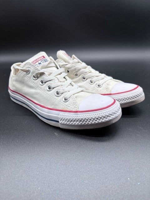 Converse Chuck Taylor All Star Low Optic White Mens size 5.5 beige canvas red1