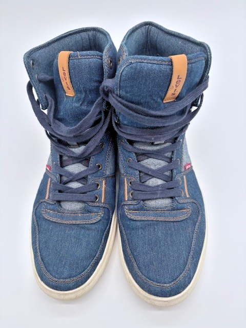 Mens size 13 Levi 501 Strauss Blue Denim sneakers shoes San Francisco high tops4