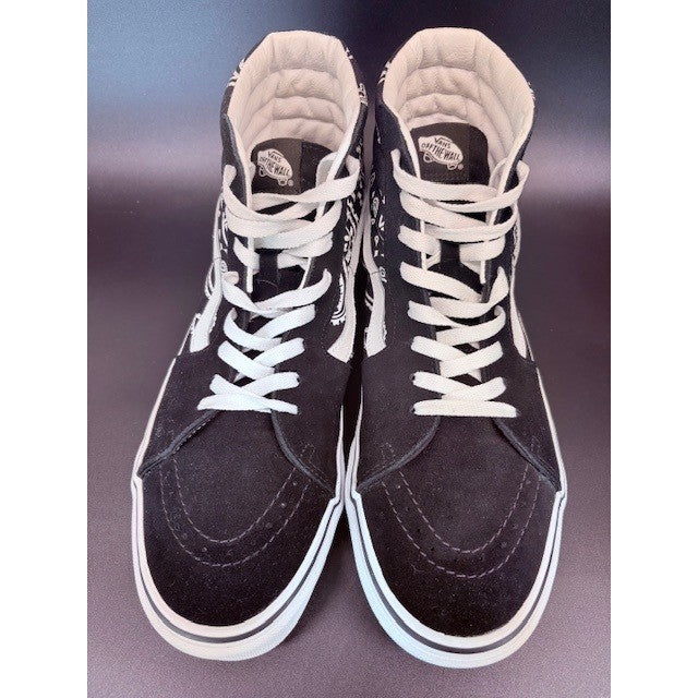 Vans Sk8-Hi Peace Paisley Bandana Black White High Top Sneakers Mens size 11.54