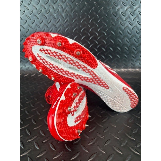 Adidas Adizero Sprint Web Red White Spikes V20244 Mens Track Sneakers size 96