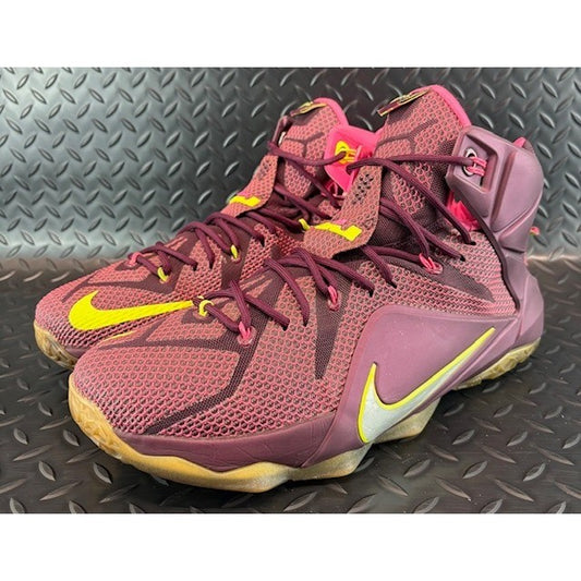 Nike LeBron 12 Double Helix Purple Lime Green 684593-607 Mens sneakers size 130