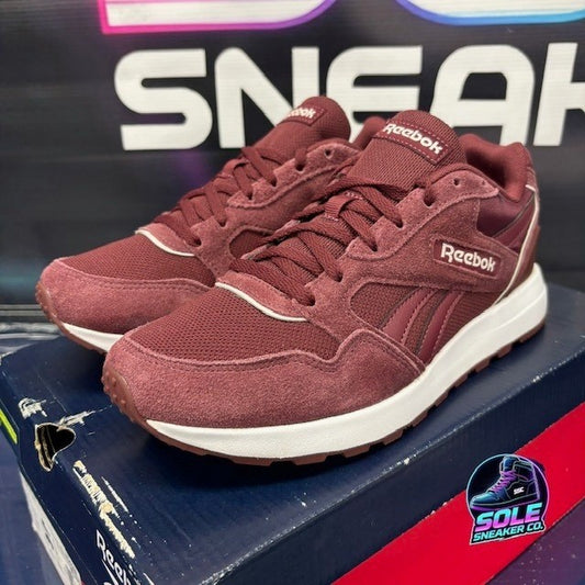 Reebok GL1000 Maroon White HQ6569 Womens suede sneakers size 7.50