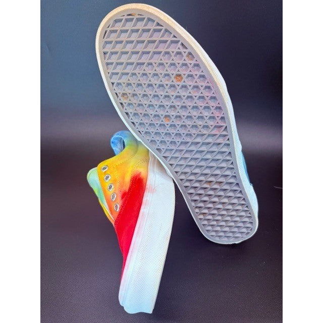 Vans Era Rainbow Tie Dye Canvas Skate Sneakers Shoes Hand Made Mens size 10.56