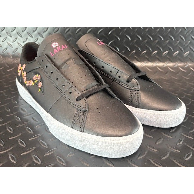 Lakai X Nico Hiraga Newport Cherry Blossum Sneakers mens size 10 Black leather1