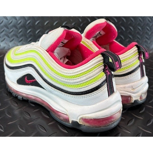 Nike Air Max 97 White Black Volt Rush Pink CI9871-100 Mens sneakers size 9.53