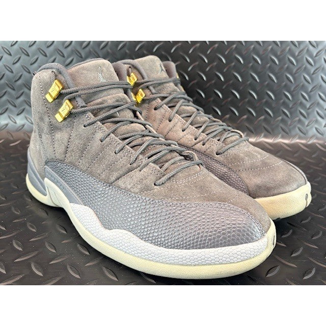 Jordan 12 Retro Dark Grey Suede Leather 130960-005 Mens Sneakers size 101