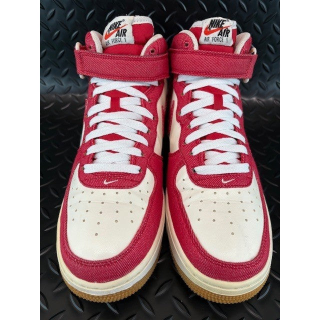 Nike Air Force 1 Mid Red Denim White 315123-607 Mens sneakers size 94