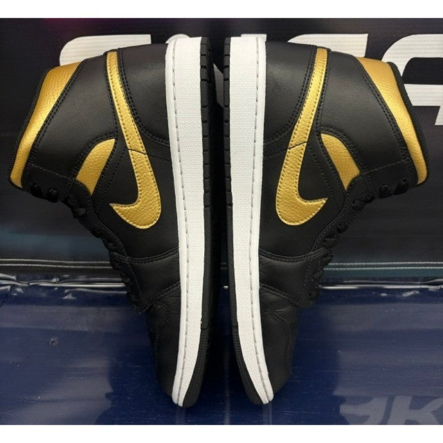 Jordan 1 Mid Black Metallic Gold (2024) DQ8426-071 mens sneakers size 9.55