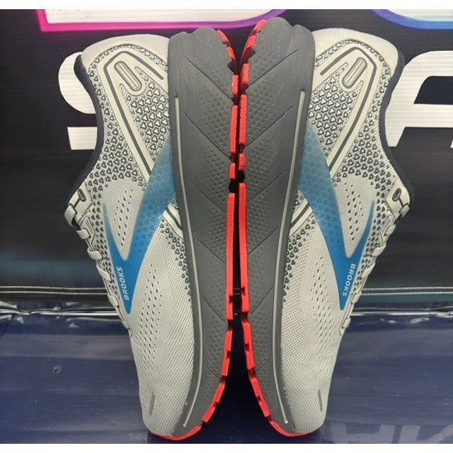Brooks Ghost 14 Light Grey Blue Red (2021) 1103691D078 Mens sneakers size 11.55