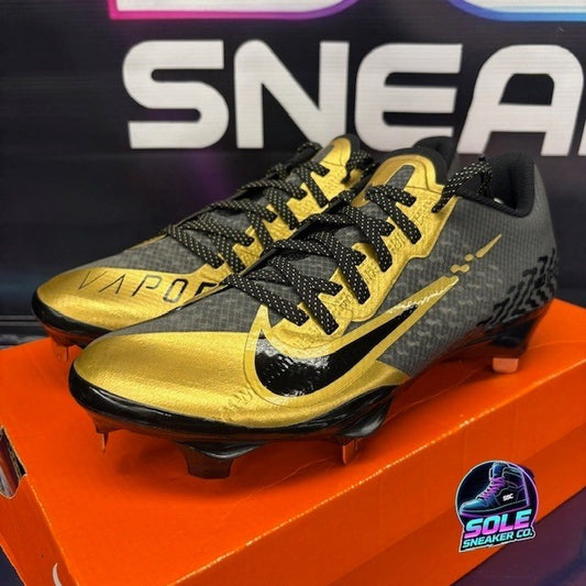 Nike React Vapor Ultrafly Elite 4 Black Gold DA0701-012 Mens cleats size 7.50