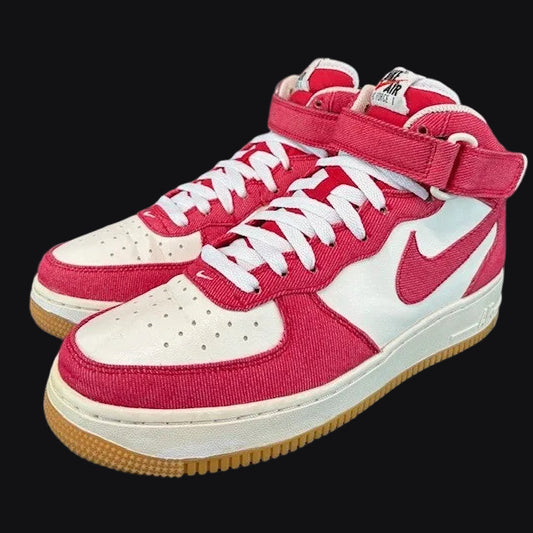 Nike Air Force 1 Mid Red Denim White 315123-607 Mens sneakers size 90