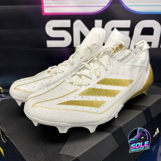 Adidas Adizero Electric Cloud White Gold IE4381 Mens Cleats size 100