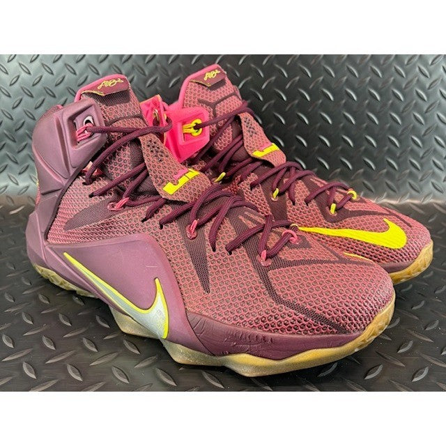 Nike LeBron 12 Double Helix Purple Lime Green 684593-607 Mens sneakers size 131
