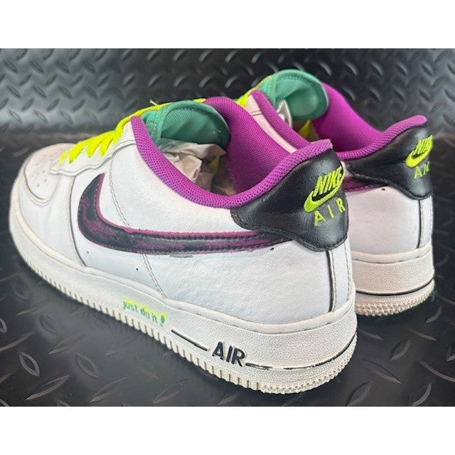 Nike Air Force 1 Low 07 LV8 Just Do It White Purple womens sneakers sz 8.5 / 7Y3