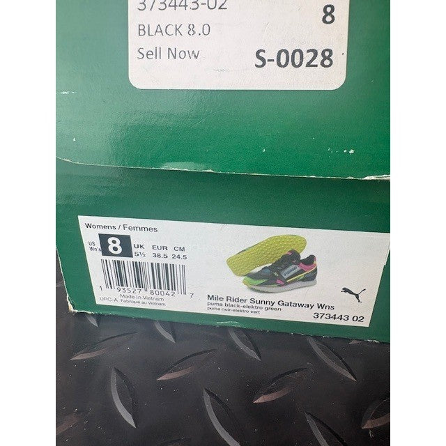 Puma Mile Rider Sunny Getaway Black Green Pink 373443-02 Womens sneakers size 88