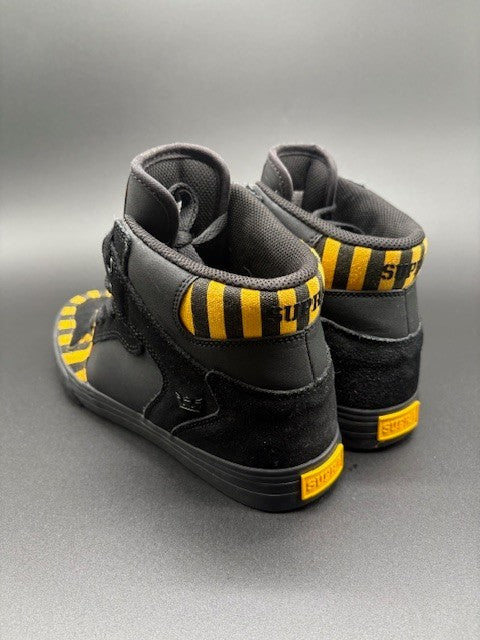 Supra FTWR Vaider Caution Black Suede Sneakers Mens size 8 high-tops3