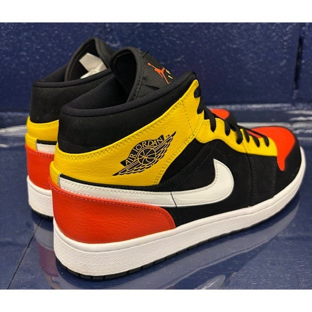 Jordan 1 Mid Black Armarillo Orange 852542-087 Mens sneakers size 122