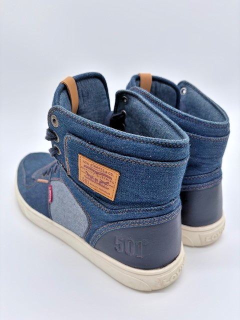 Mens size 13 Levi 501 Strauss Blue Denim sneakers shoes San Francisco high tops1