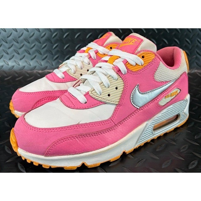 Nike Air Max 90 Pink Glow Silver 345017-120 Womens sneakers size 8 or 6.5Y0