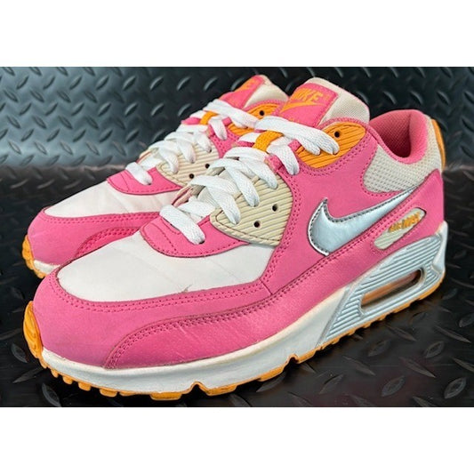 Nike Air Max 90 Pink Glow Silver 345017-120 Womens sneakers size 8 or 6.5Y0