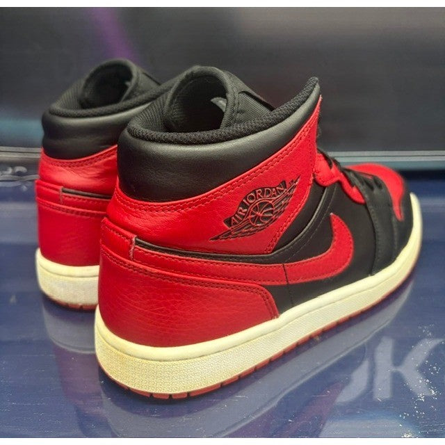 Jordan 1 Mid Banned Black Red (2020) 554724-074 Mens sneakers size 8.52