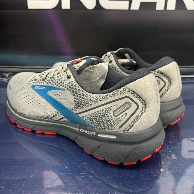 Brooks Ghost 14 Light Grey Blue Red (2021) 1103691D078 Mens sneakers size 11.53