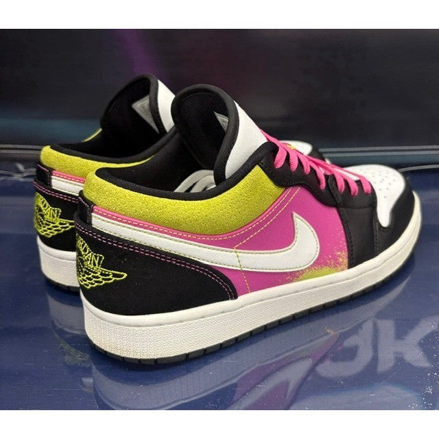 Jordan 1 Low Black Active Fuchsia Cyber (2020) CW5564-001 Mens sneakers size 9.52