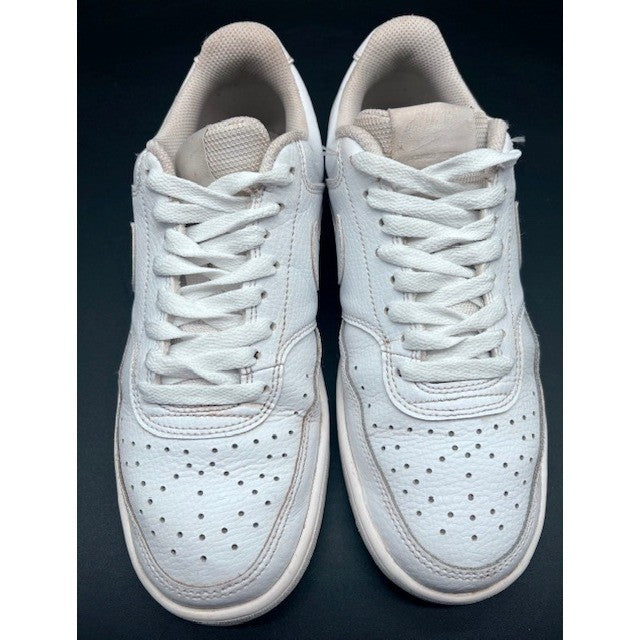 Nike Womens Court Vision Low White size 7.5 Leather Sneakers Walking Shoes AF15
