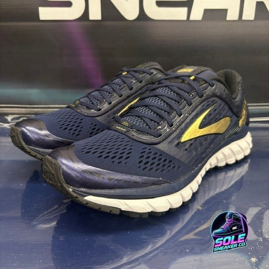 Brooks Ghost 9 Navy Blue Gold (2017) 1102331D490 Mens sneakers size 11.50
