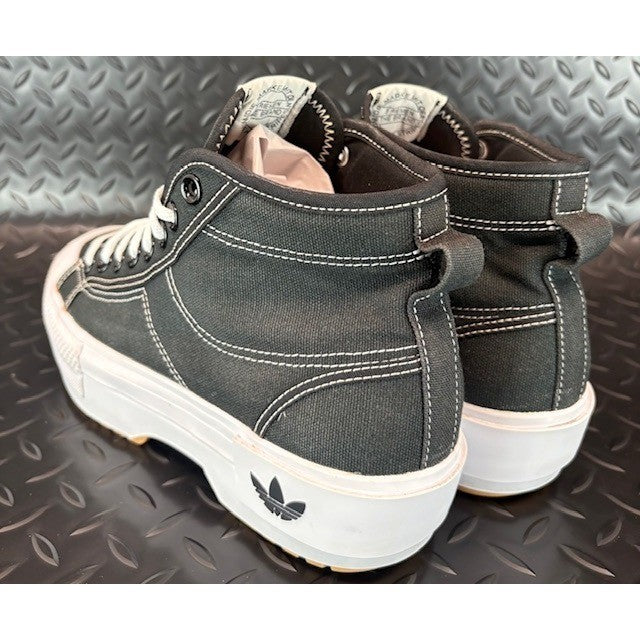Adidas Nizza Trek Adilette Platform Womens black canvas sneakers size 8.53