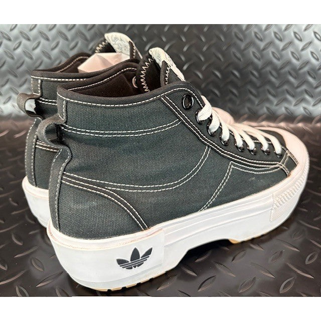 Adidas Nizza Trek Adilette Platform Womens black canvas sneakers size 8.52