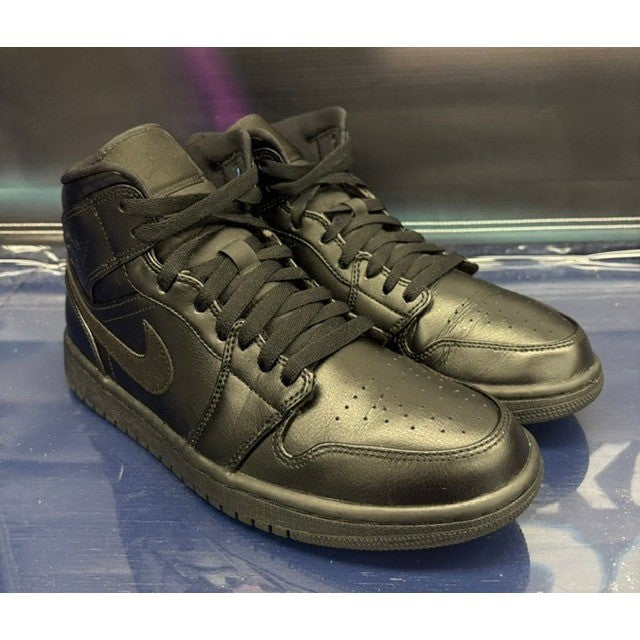 Jordan 1 Mid Triple Black (2019) 554724-090 Mens sneakers size 9.51