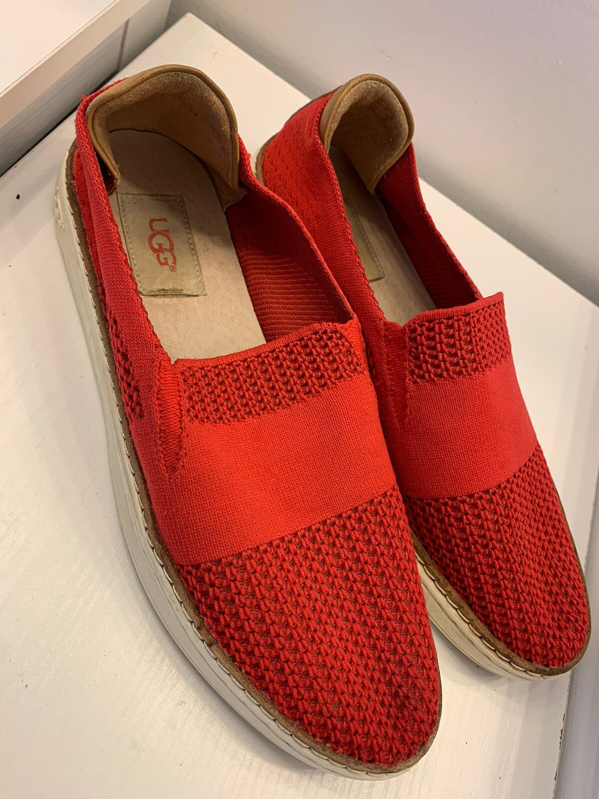 UGG Australia Sammy Women's Tango Red Slip On Casual Size 7 Knit1