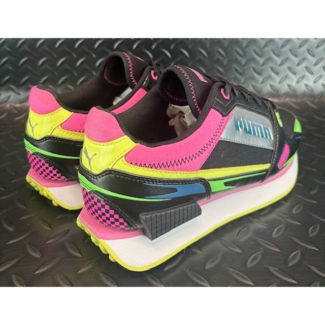 Puma Mile Rider Sunny Getaway Black Green Pink 373443-02 Womens sneakers size 82