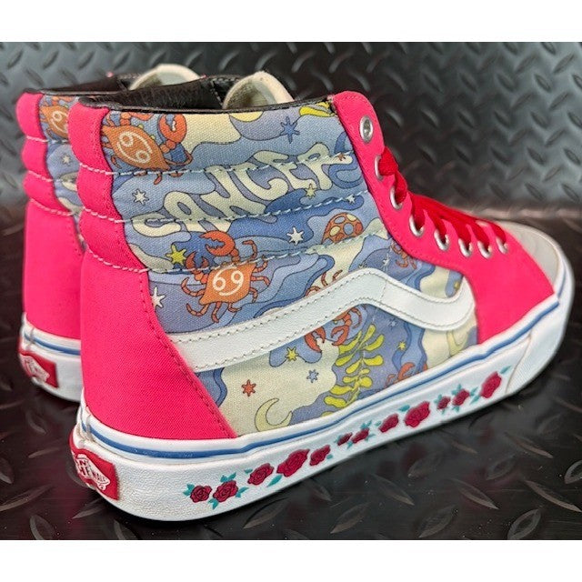 Vans Old Skool Sk8-Hi Cancer Roses 721454 Mens Canvas Sneakers Shoes size 8.52