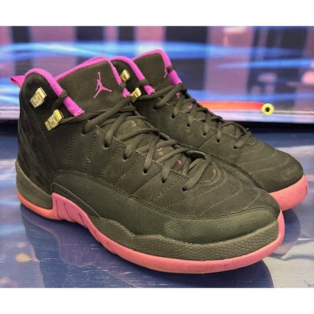 Jordan 12 Retro Hyper Violet Black 510815-018 Youth Sneakers size 8.5Y1
