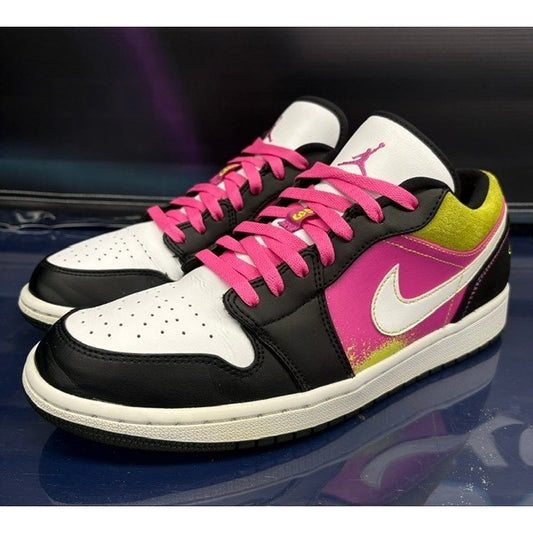 Jordan 1 Low Black Active Fuchsia Cyber (2020) CW5564-001 Mens sneakers size 9.50