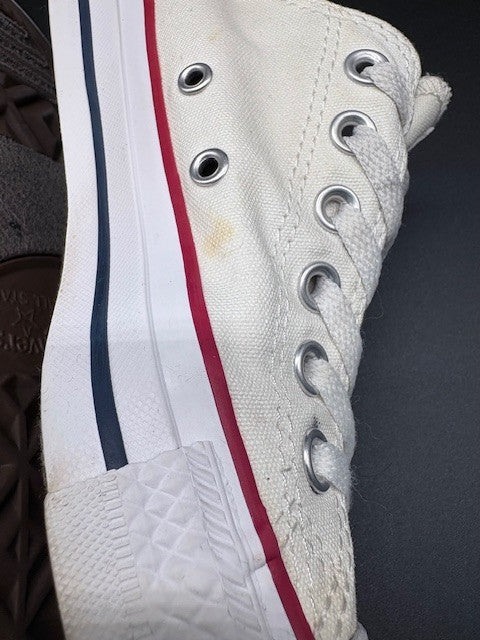 Converse Chuck Taylor All Star Low Optic White Mens size 5.5 beige canvas red6