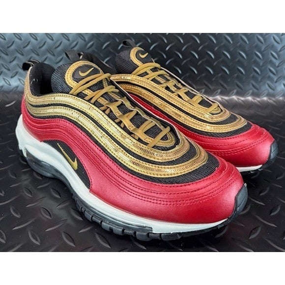 Nike Air Max 97 Red Gold Sequin CT1148-600 sneakers Mens size 8.5 or womens 101