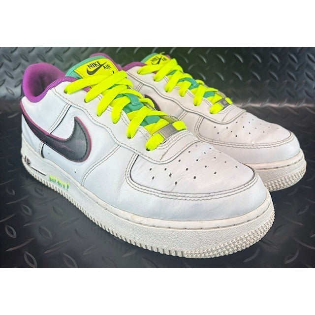 Nike Air Force 1 Low 07 LV8 Just Do It White Purple womens sneakers sz 8.5 / 7Y1
