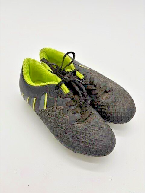 Kids Size 11 youth/kids Football cleats black and light green1