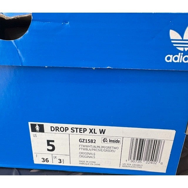 Adidas Drop Step XL White Lime Grey GZ1582 Womens Athletic Sneaker size 57