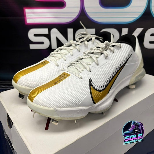 Nike Force Zoom Trout 7 Pro White Metallic Gold CQ7224-106 Mens cleats size 140