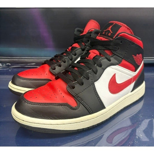 Jordan 1 Mid White Black Red (2022) 554724-079 Mens sneakers size 80