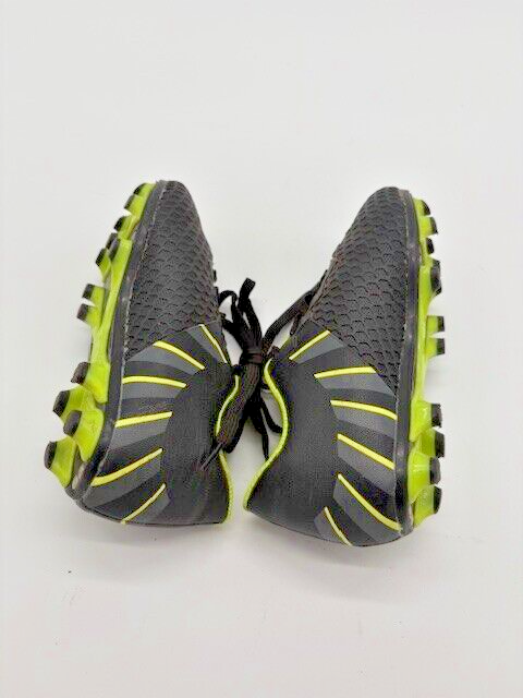 Kids Size 11 youth/kids Football cleats black and light green3