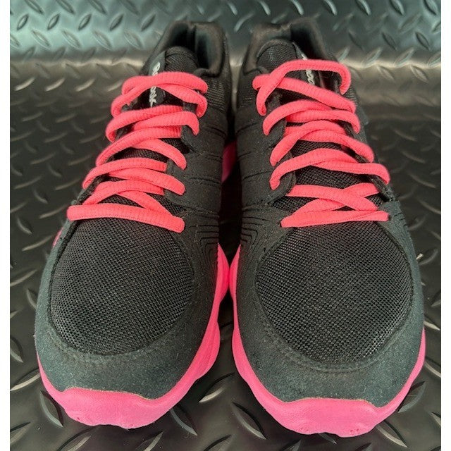 Reebok Womens Fitnisrush Dance Shoes Black Pink Athletic Sneakers size 5.54