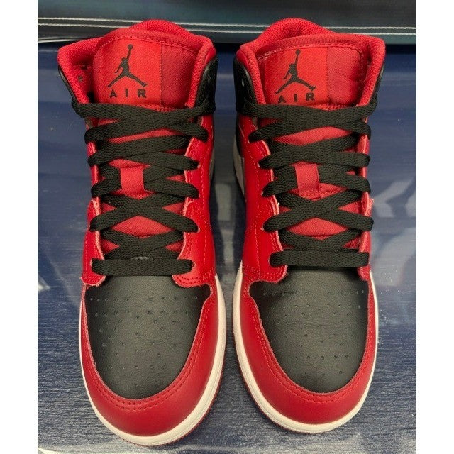 Jordan 1 Mid Reverse Bred Grade School (2021) 554725-660 Youth sneakers size 5Y4