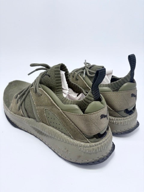 Puma Ignite Evoknit Mens size 14 Running sneakers shoes Army Green suede1