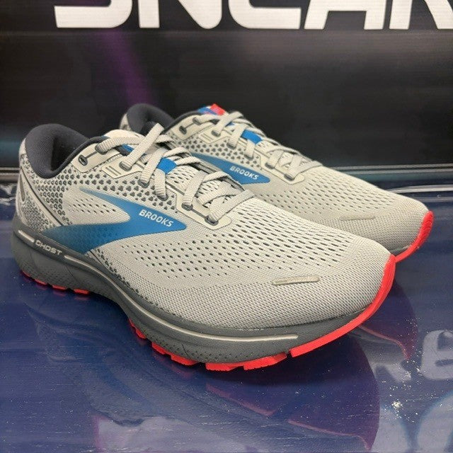 Brooks Ghost 14 Light Grey Blue Red (2021) 1103691D078 Mens sneakers size 11.51